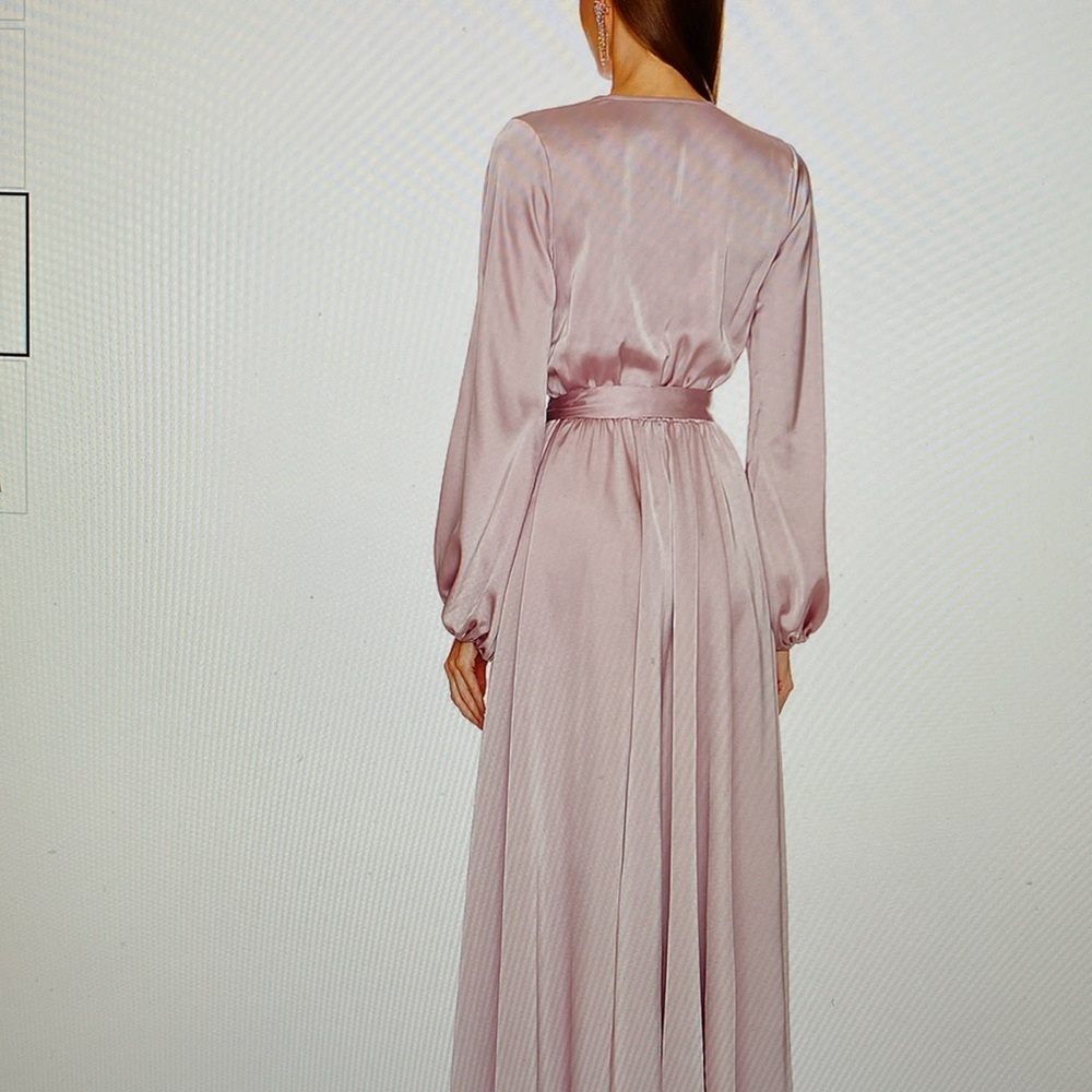 Michael Costello X Revolve Eric Gown Blk Satin size M - Picture 5 of 8